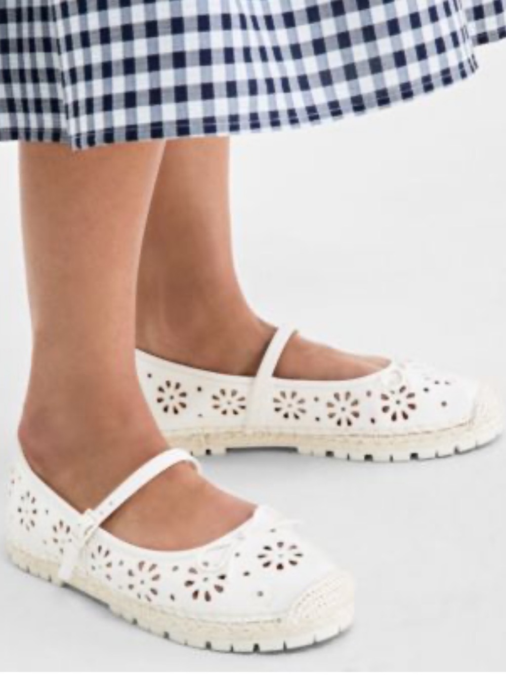 On 34th Women's Cassiee Mary Jane Espadrille Flats White Eyelet Size 8.5 new